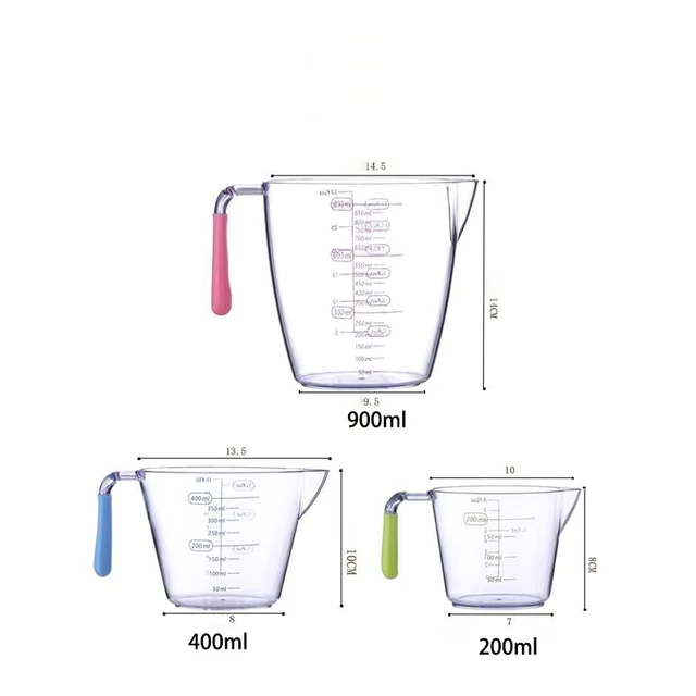 3 PIECES MEASURING JUGS 200 ML ,400 ML AND 900 ML