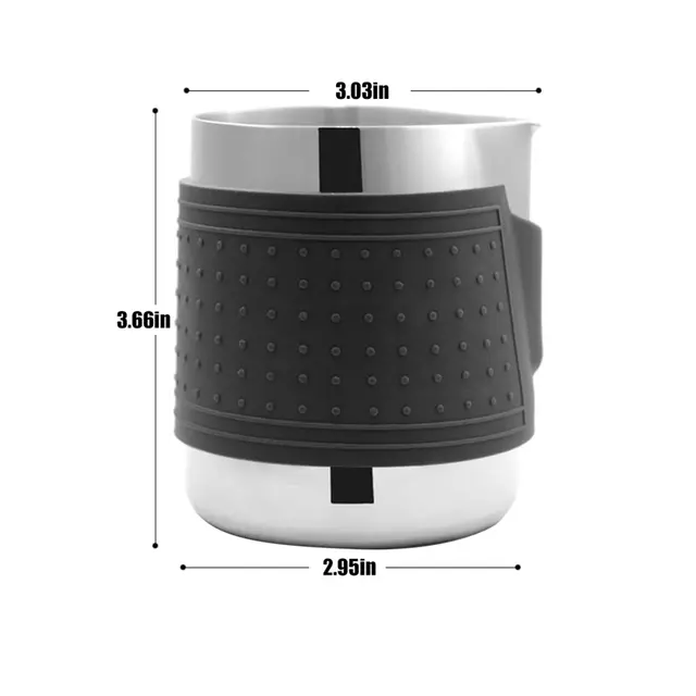 MILK FROTHING CUP BLACK HANDLE 350 ML