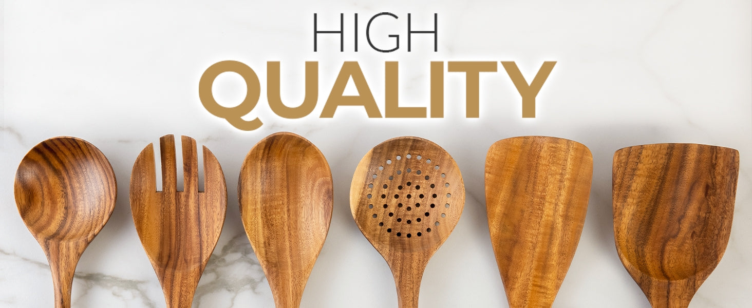 WOODEN COOKING UTENSILS WITH STAND