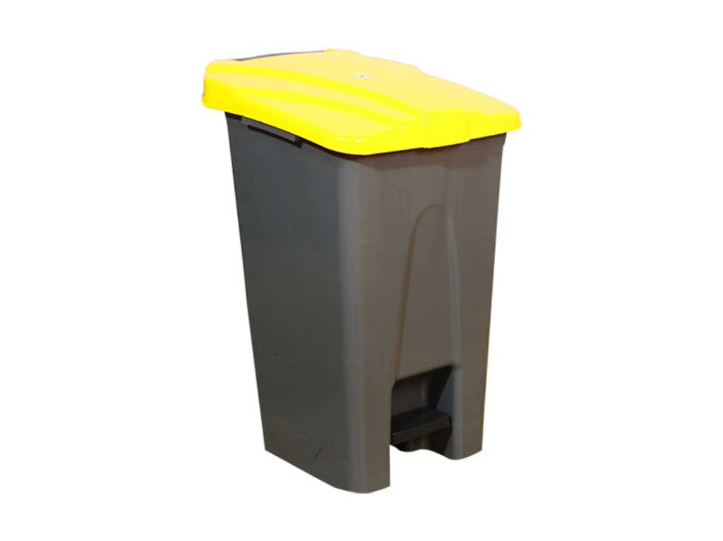 WHEELY GARBAGE BIN, 70L WITH PEDAL, GREY BODY