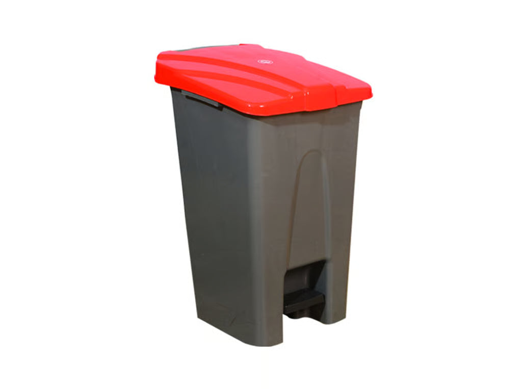 WHEELY GARBAGE BIN, 70L WITH PEDAL, GREY BODY