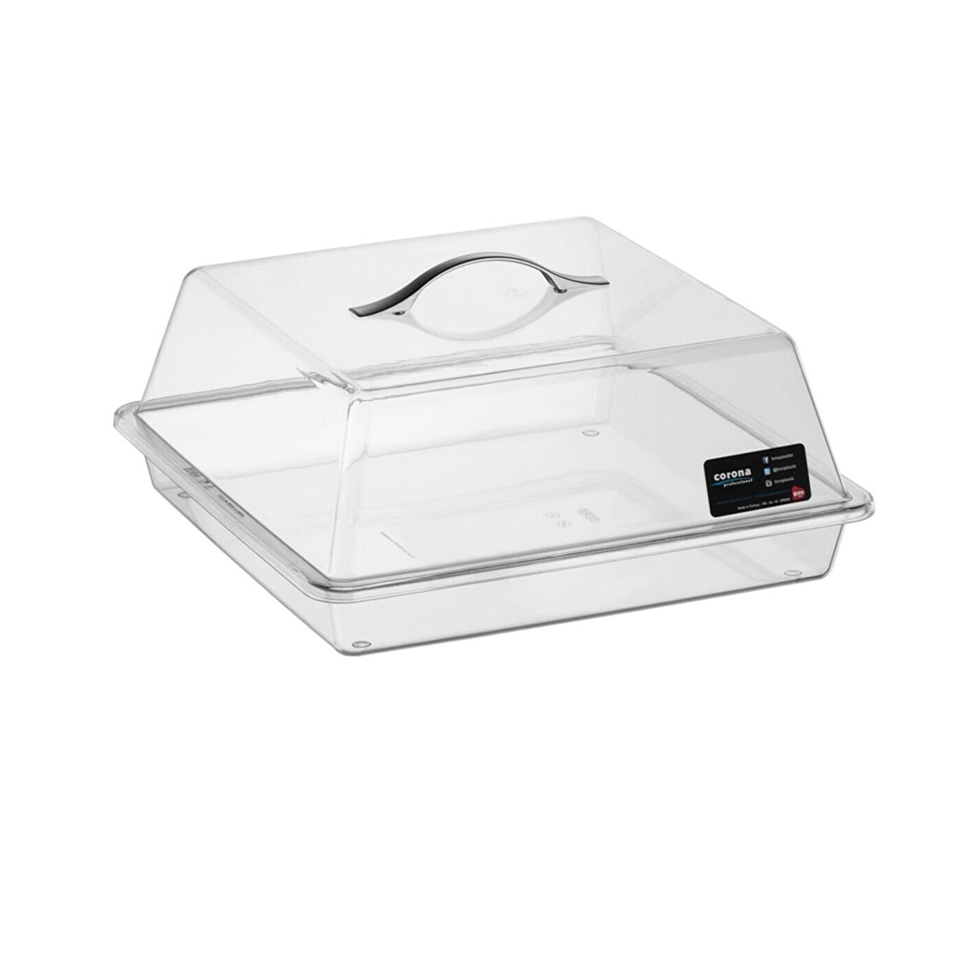 POLYC CAKE COVER AND TRAY SQUARE