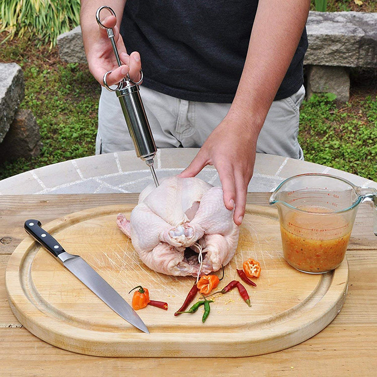 MEAT INJECTOR 2 OZ STAINLESS STEEL