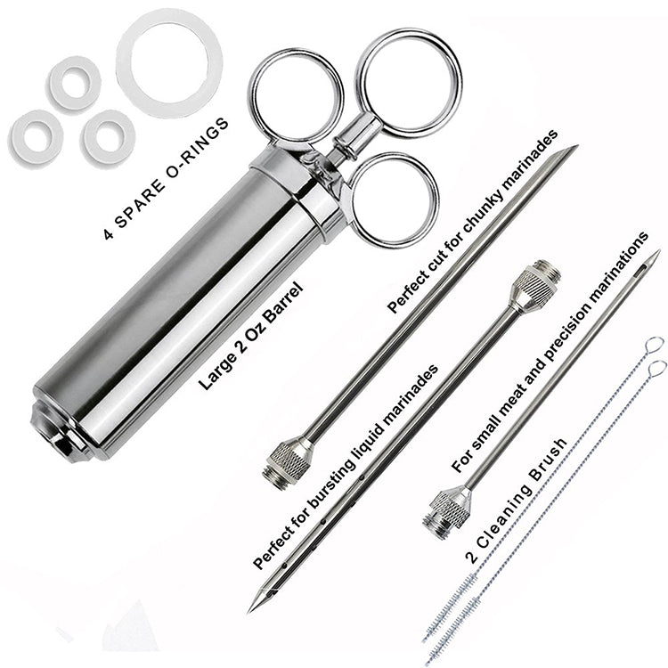 MEAT INJECTOR 2 OZ STAINLESS STEEL