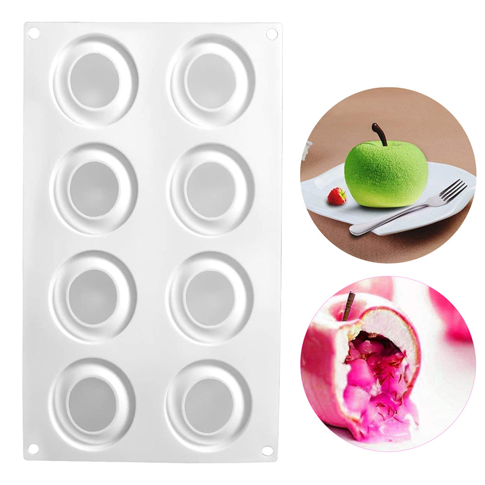 SILICONE MOULD APPLE SHAPE 8 CAVITY