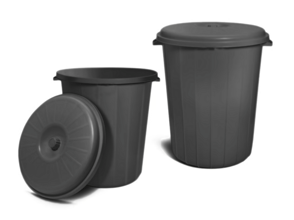 GARBAGE BIN WITH LID BLACK