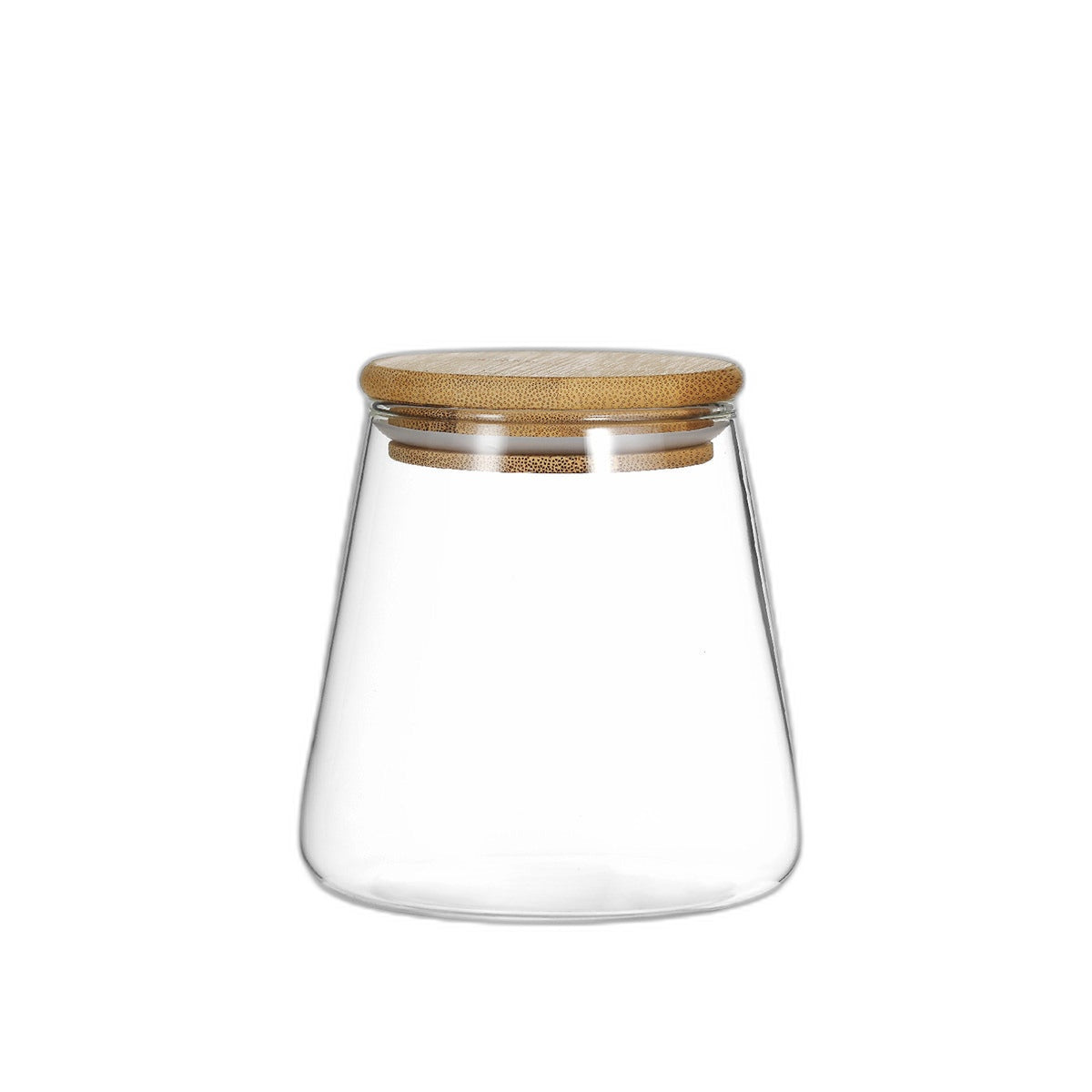 GLASS JAR WOODEN COVER
