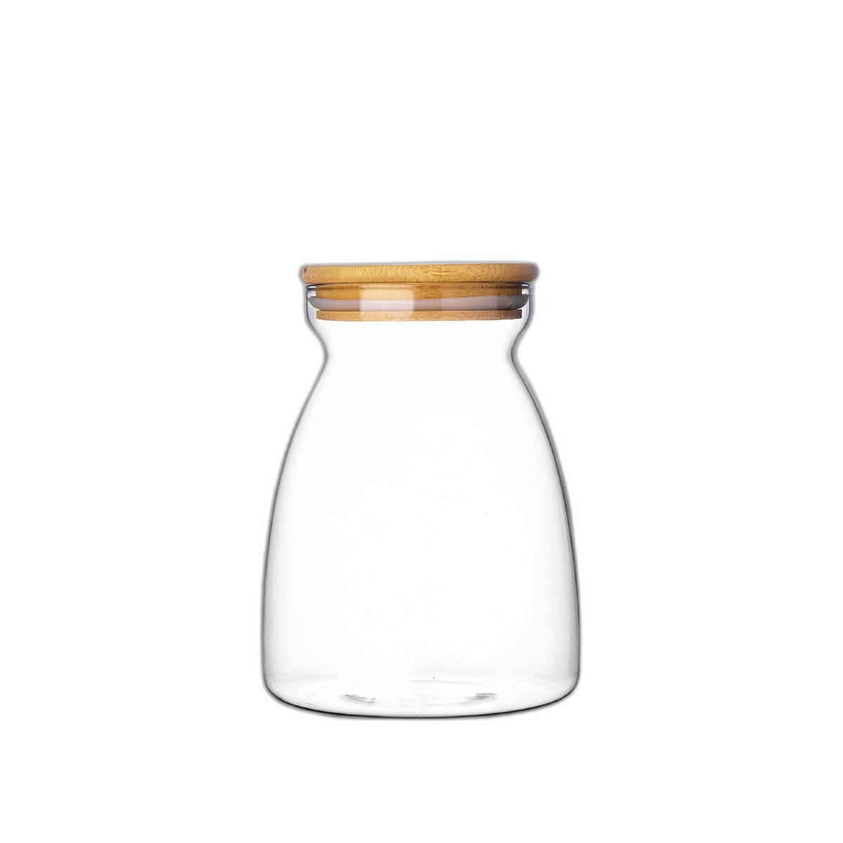 GLASS JAR WOODEN COVER