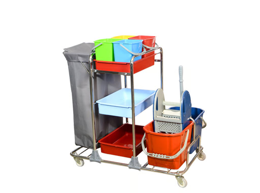 EXTRA SERVING TROLLEY, COMPLETE SET, CHROM.