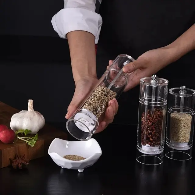 ACRYLIC ROUND SALT AND PEPPER GRINDER