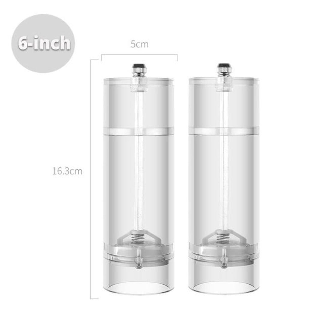 ACRYLIC ROUND SALT AND PEPPER GRINDER